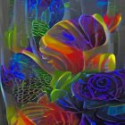 Colorful Stylized Flowers in Neon-Like Hues