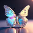 Colorful Butterfly Image with Ornamental Wings and Jewel-like Decorations