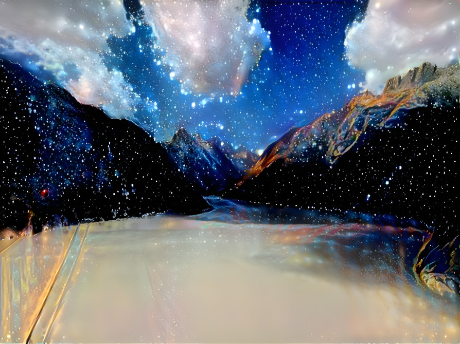 Starry mountain view