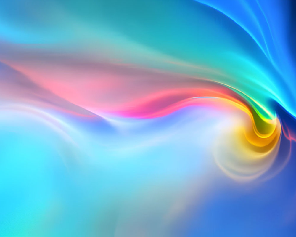 Vibrant blue, pink, and yellow abstract swirl design