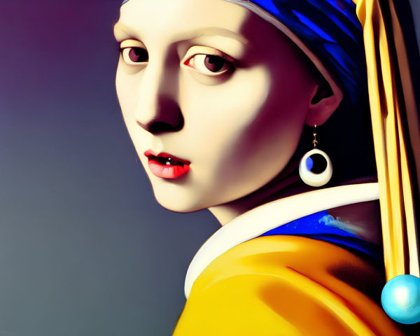 Vibrant modern reinterpretation of classic painting