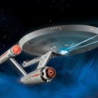 Detailed Illustration of USS Enterprise in Nebulous Space