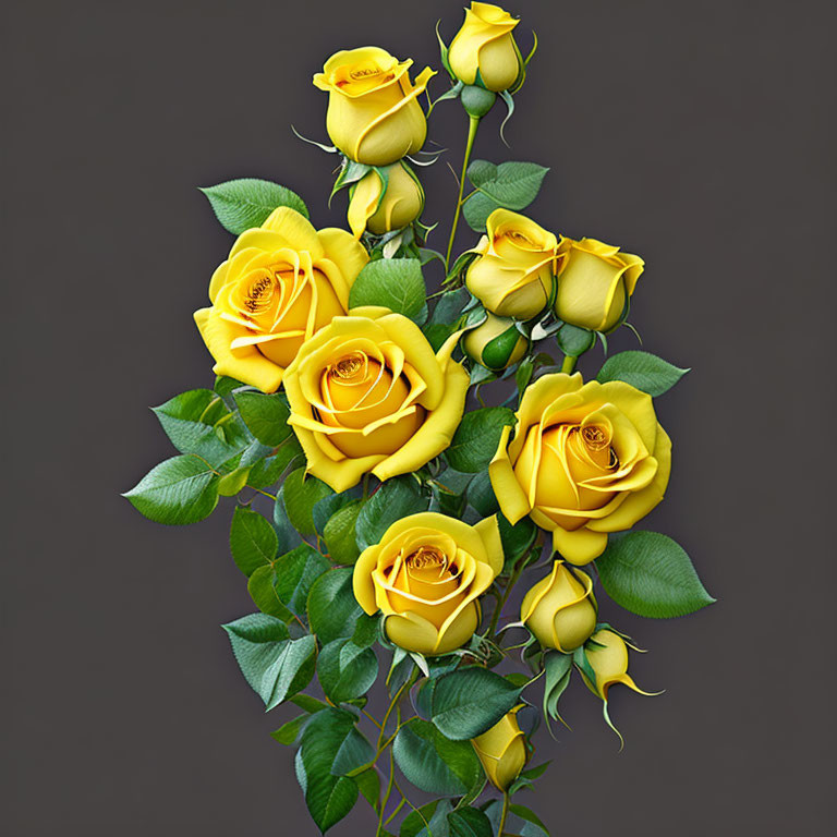 Vibrant Yellow Roses in Vertical Composition