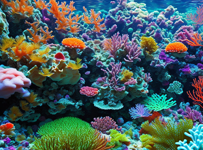 Colorful Coral Reef Displaying Marine Biodiversity