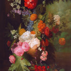 Multicolored Flower Arrangement in Classic Vase with Roses and Daisies