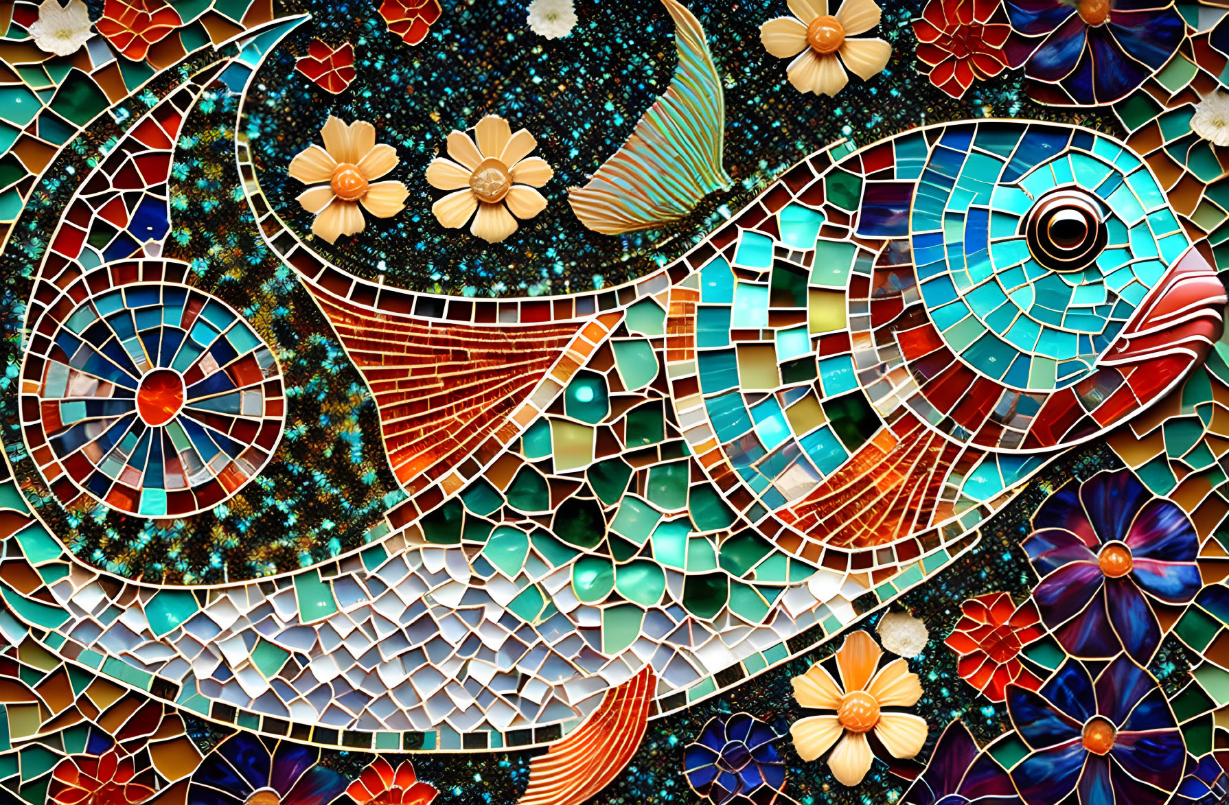 Mosaic Fish Tile