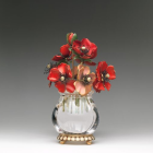 Colorful Gerbera Flowers in Round Glass Vase