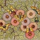 Colorful Sunflowers and Daisies Puzzle with Leaf Patterns