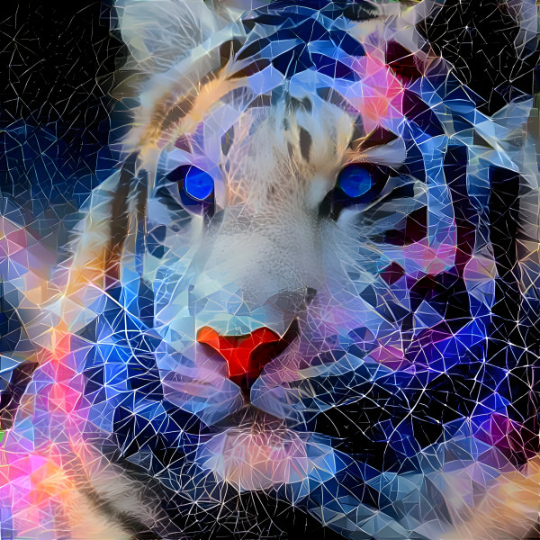 Polygonal White Tiger