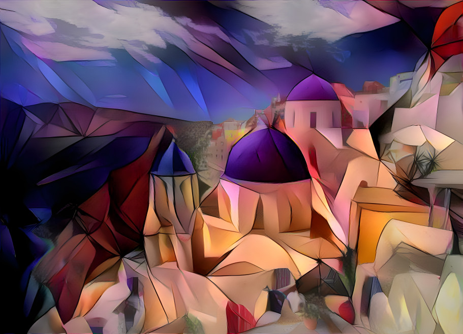 Oia - Santorini / Abstracted Polygon