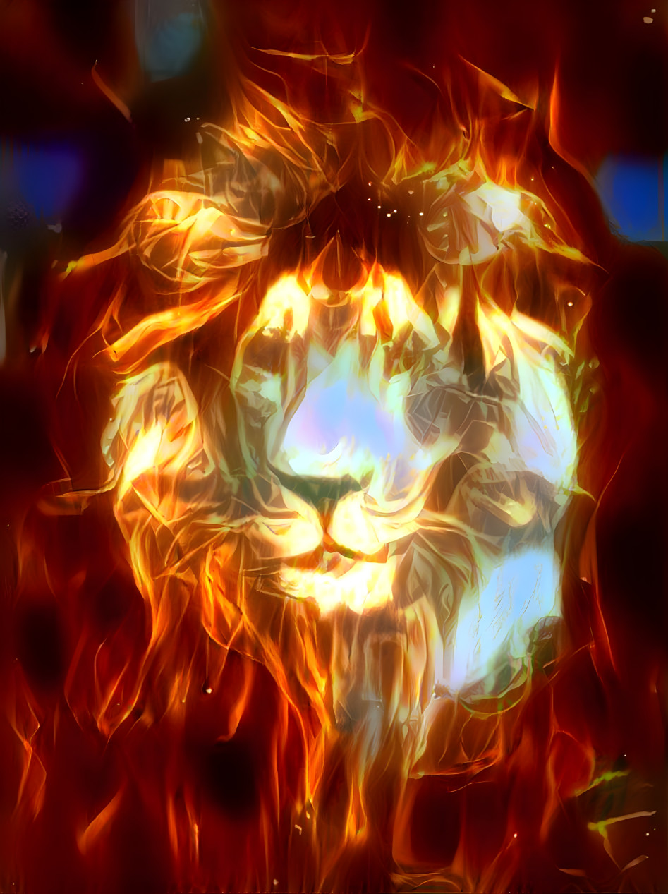 Lion On Fire