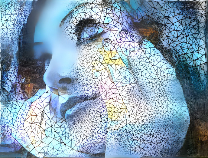 Polygonal Thoughtful Woman