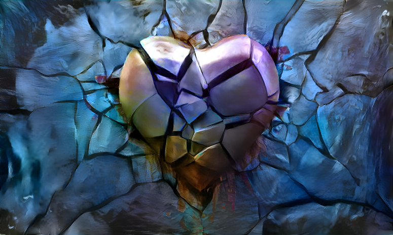 Broken Heart Colour Splashed