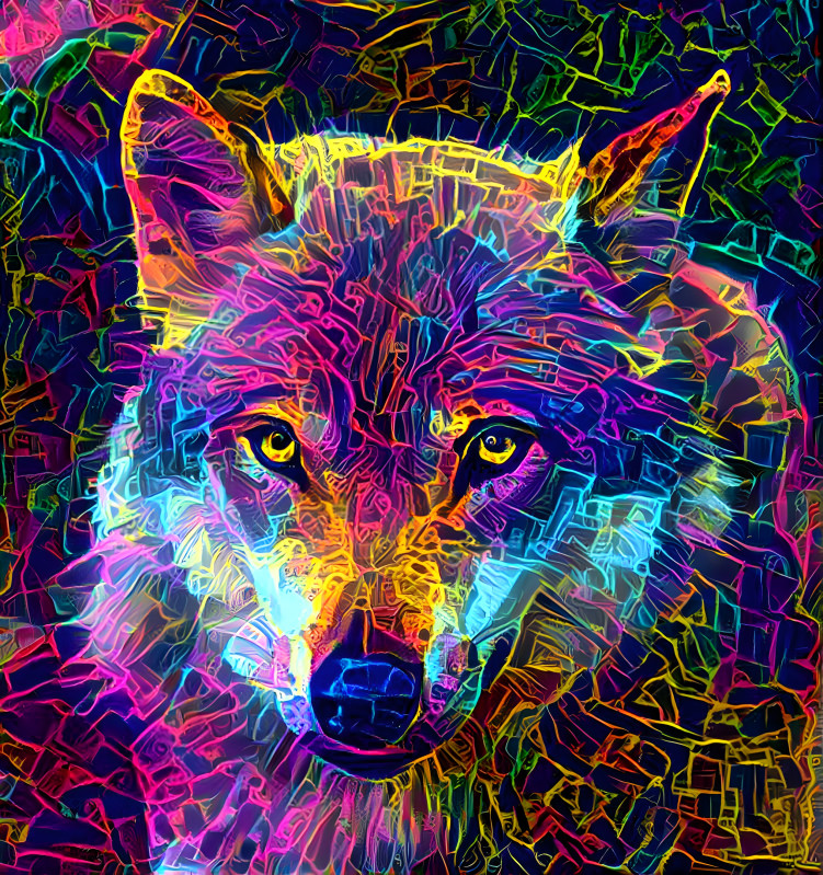 Colorful wolf