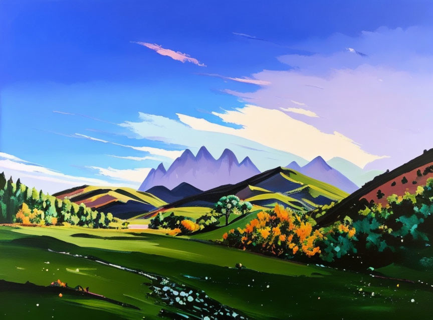 Gouache landscape