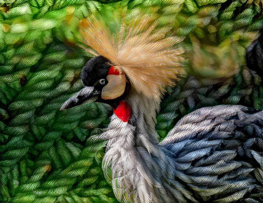 Crowned Crane in Rope