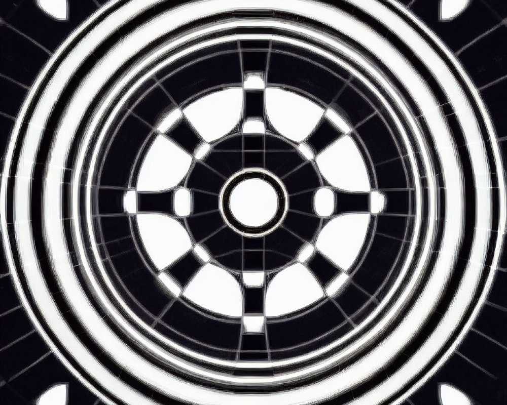 Abstract Black and White Circles Creating Ripple Effect