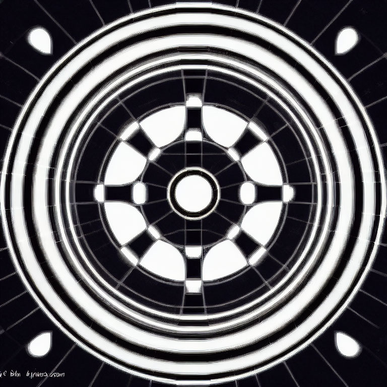 Abstract Black and White Circles Creating Ripple Effect