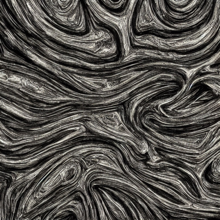 Abstract Monochrome Textured Pattern with Swirling Lines