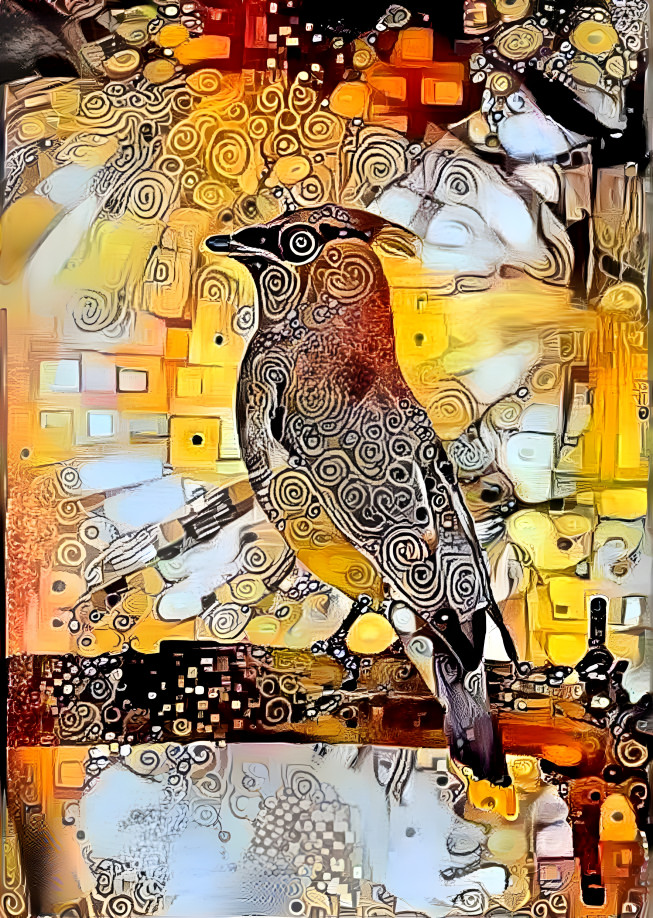 Klimt-ish waxwing 