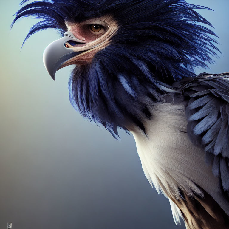 Avian and Human Eye Blend in Eagle Artwork