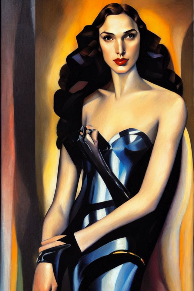 Elegant Portrait of a Woman in a Black Dress