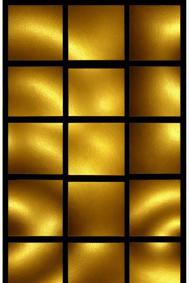 Golden Illuminated Square Panels with Wavy Textured Pattern