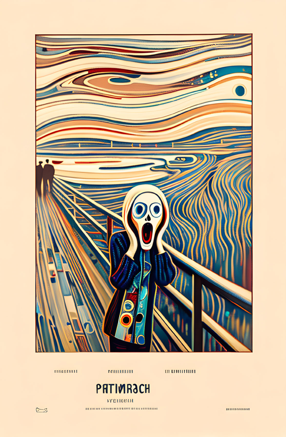 Artistic Poster: Fusion of "The Scream" and "Starry Night" Elements