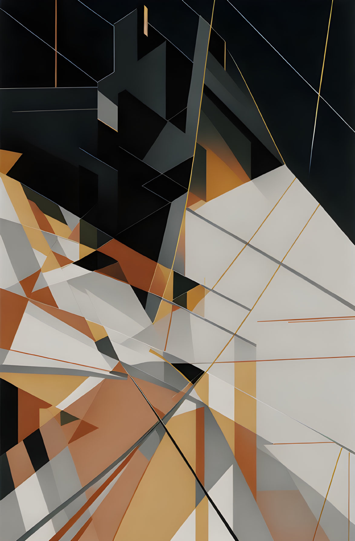 Geometric Abstract Art in Black, White, Gray & Earth Tones