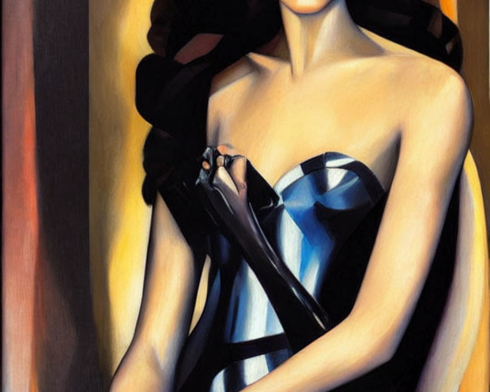 Elegant Portrait of a Woman in a Black Dress
