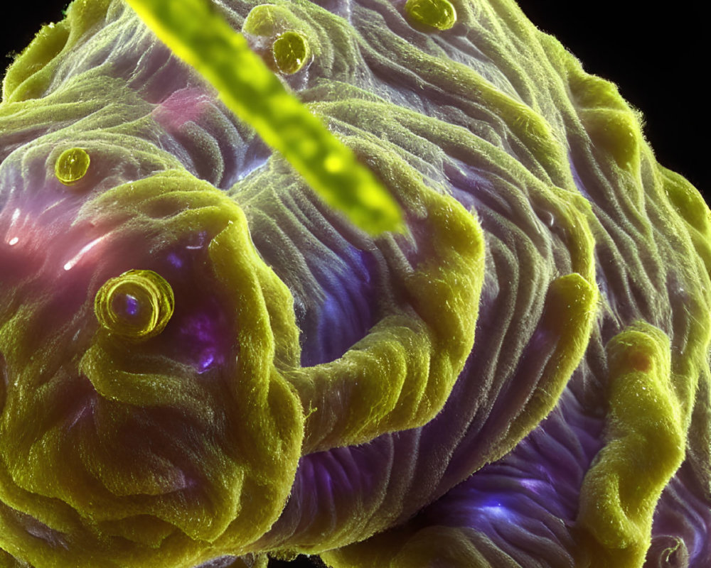 Colorful microscopic image of a tardigrade on black background