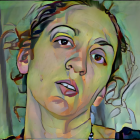 Colorful Geometric Patterns on Woman's Stylized Portrait
