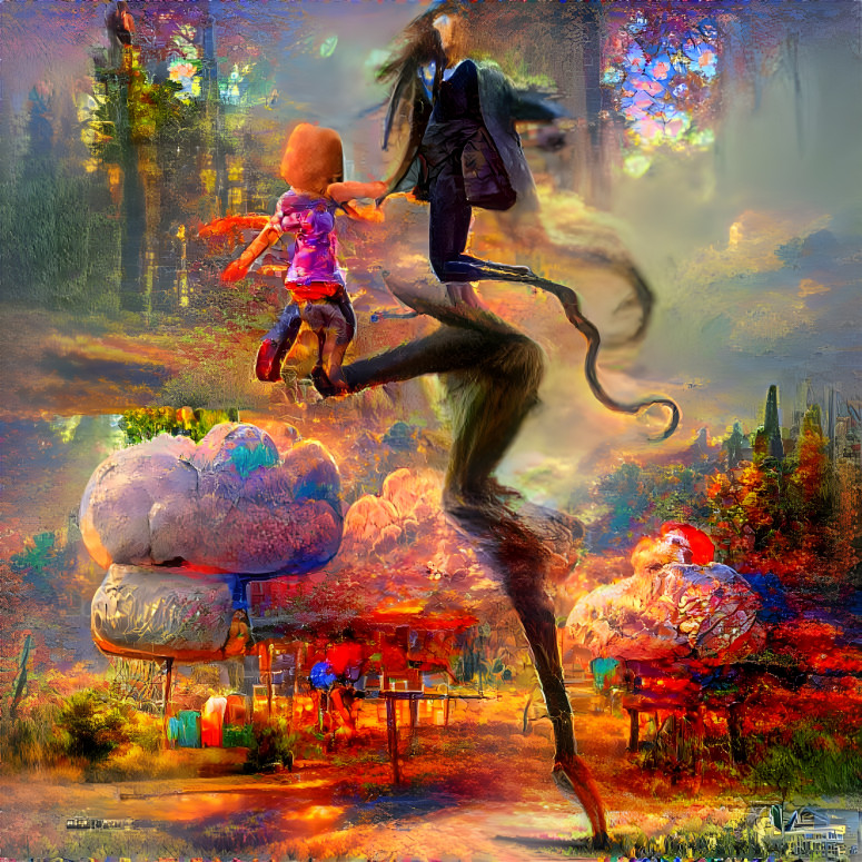 Slenderman and His Daughter in the Forgottenland