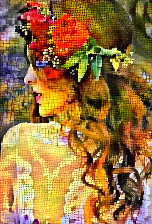 Girl With a Flower Wreath in her Hair