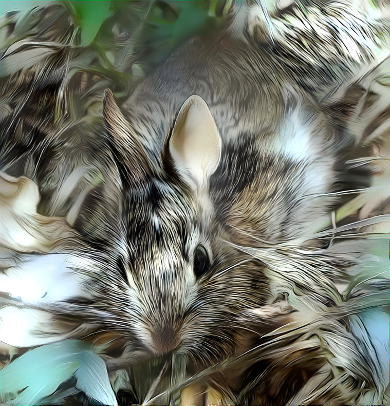 Bunny grows too much fur and whiskers