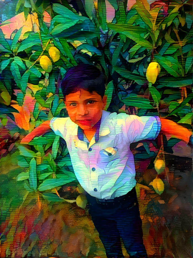 Fahad with mangos