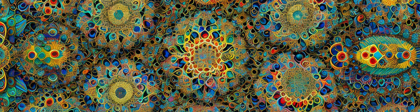 Colorful Mandala Patterns in Blue, Orange, and Yellow