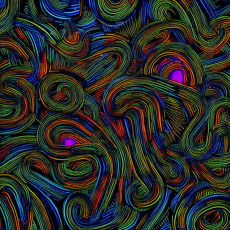 Colorful Swirling Patterns in Abstract Artwork