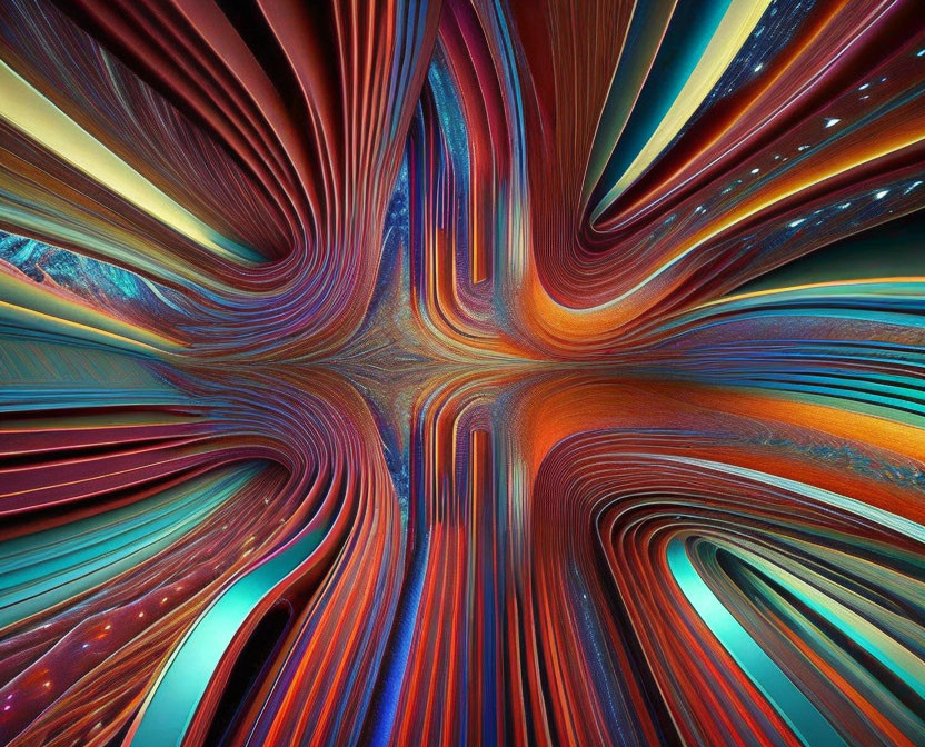 Colorful Abstract Digital Artwork with Swirling Patterns