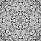 Monochromatic lace circle pattern on grey background