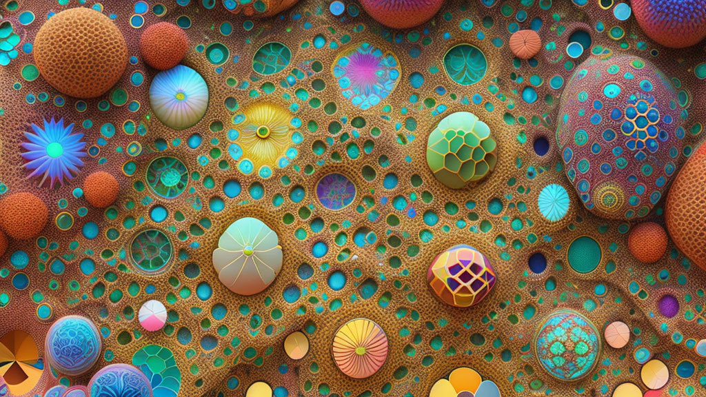 Colorful Abstract Art: Vibrant Spheres & Intricate Patterns