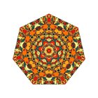 Intricate Orange and Blue Fractal Dodecahedron with Lace-Like Patterns