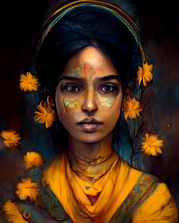 Yellow Flower Girl