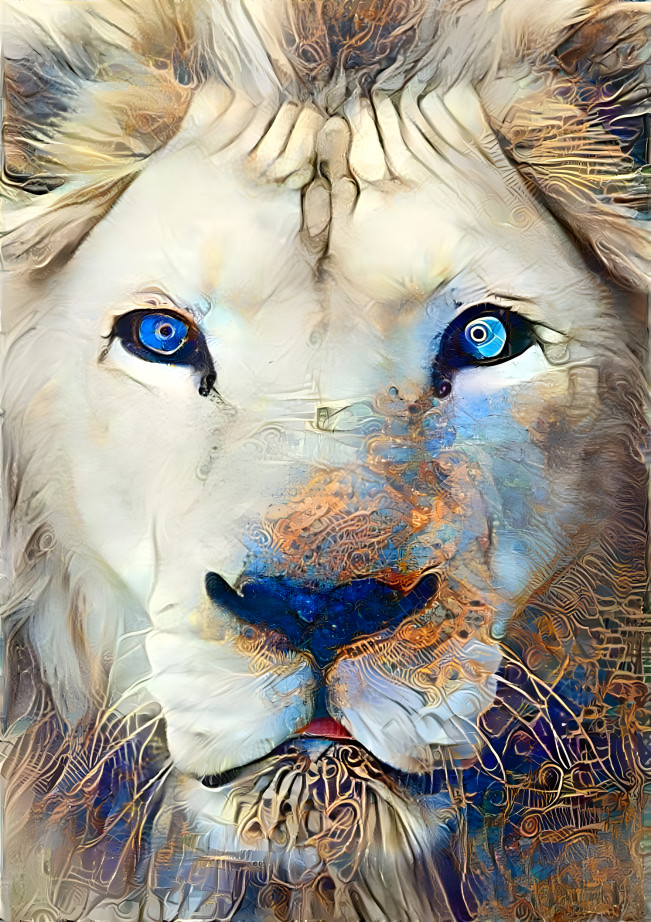 White golden lion