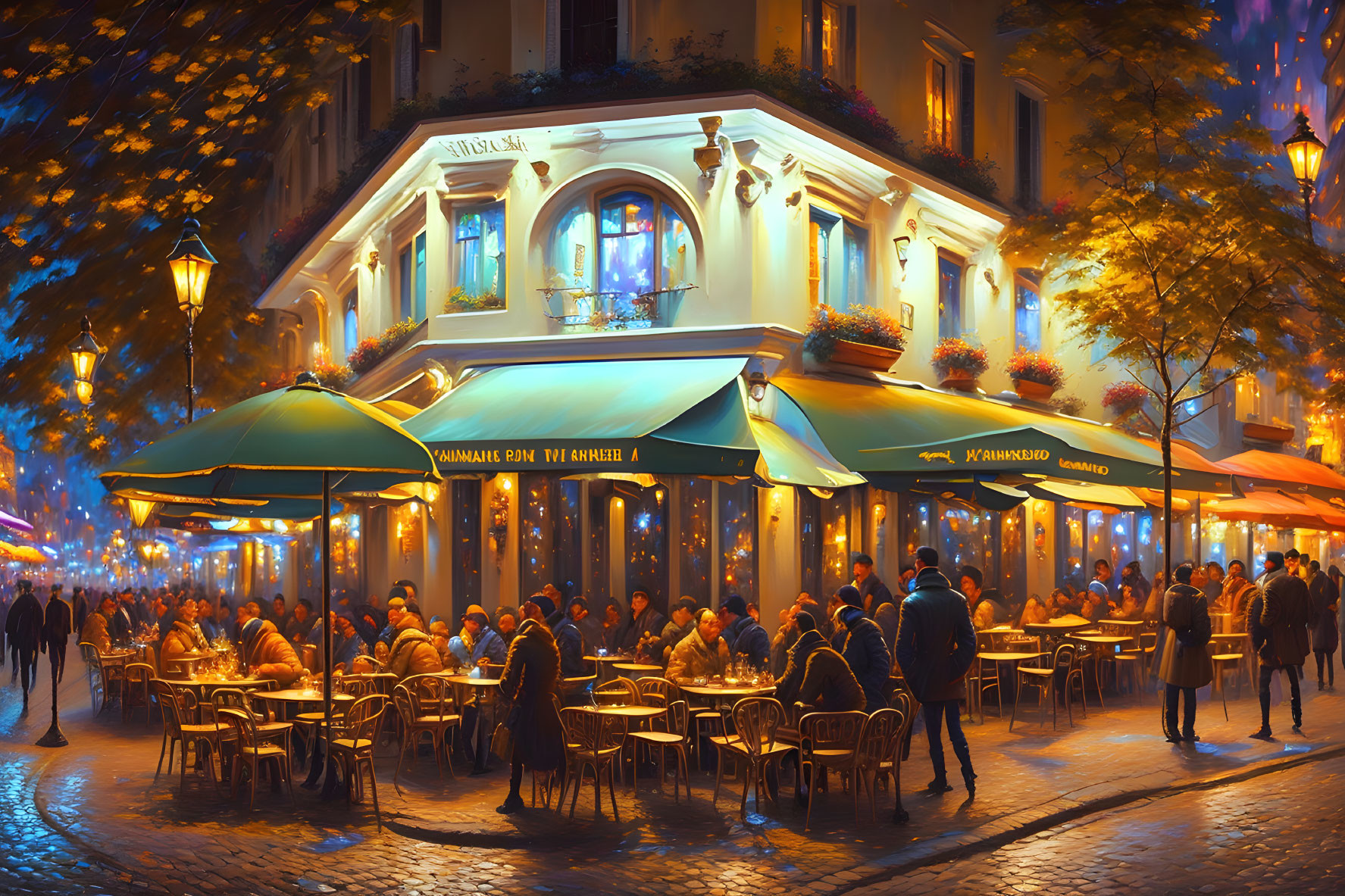 Paris Cafe At Night