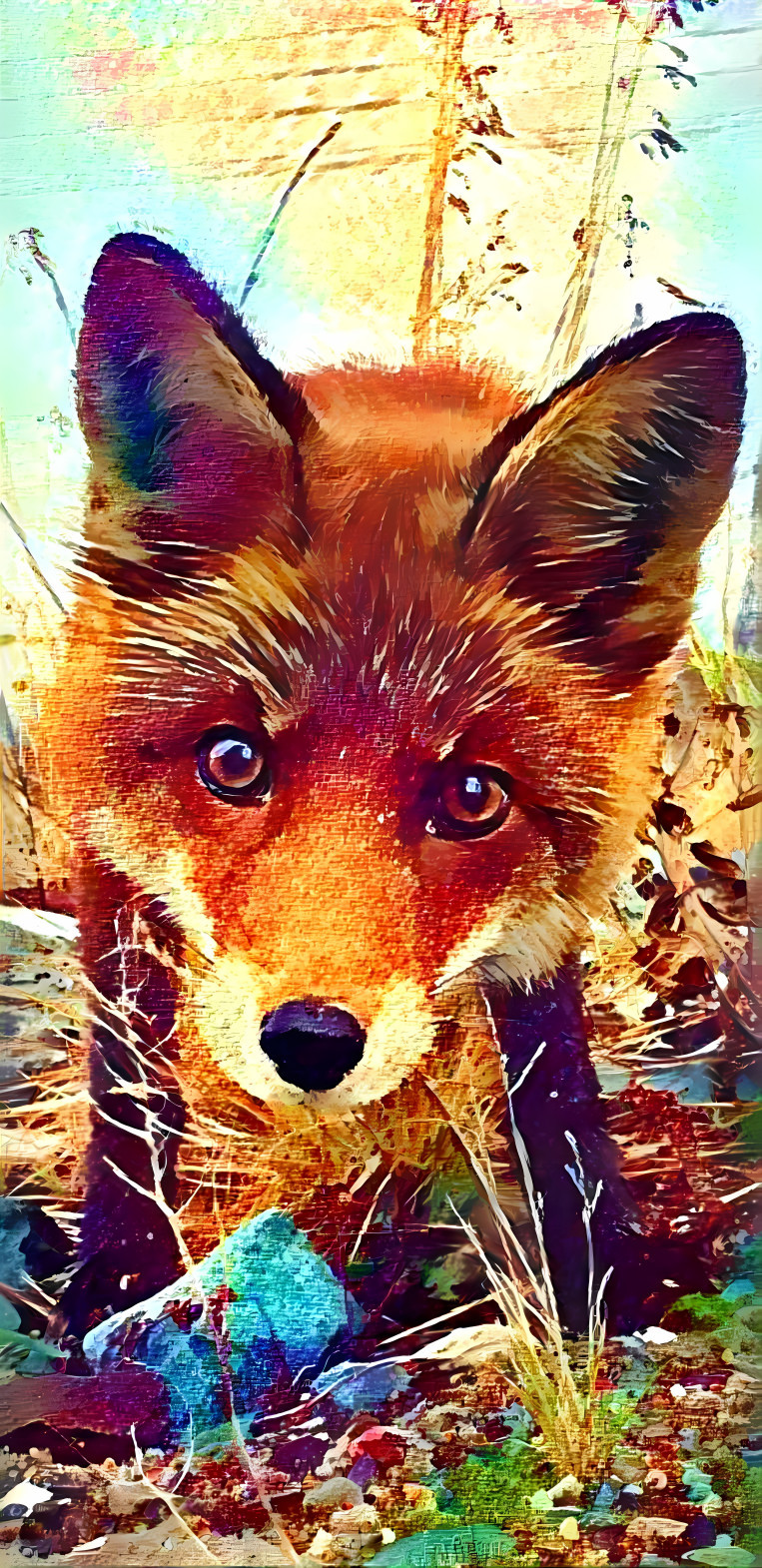 Fox in the autumn forest