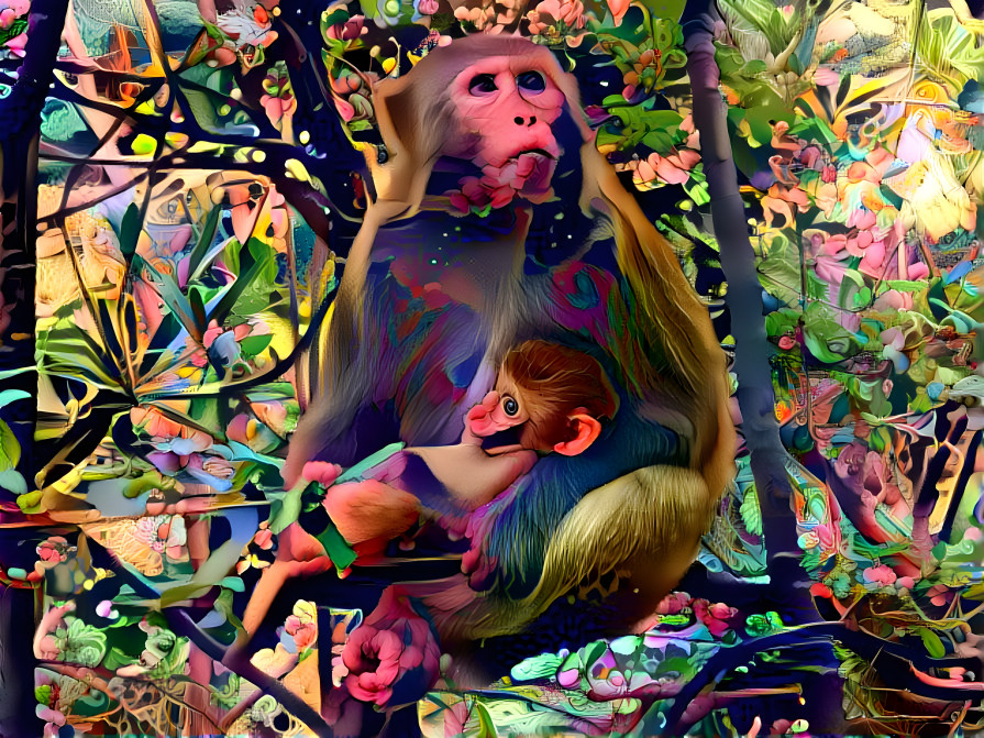 Monkey and baby