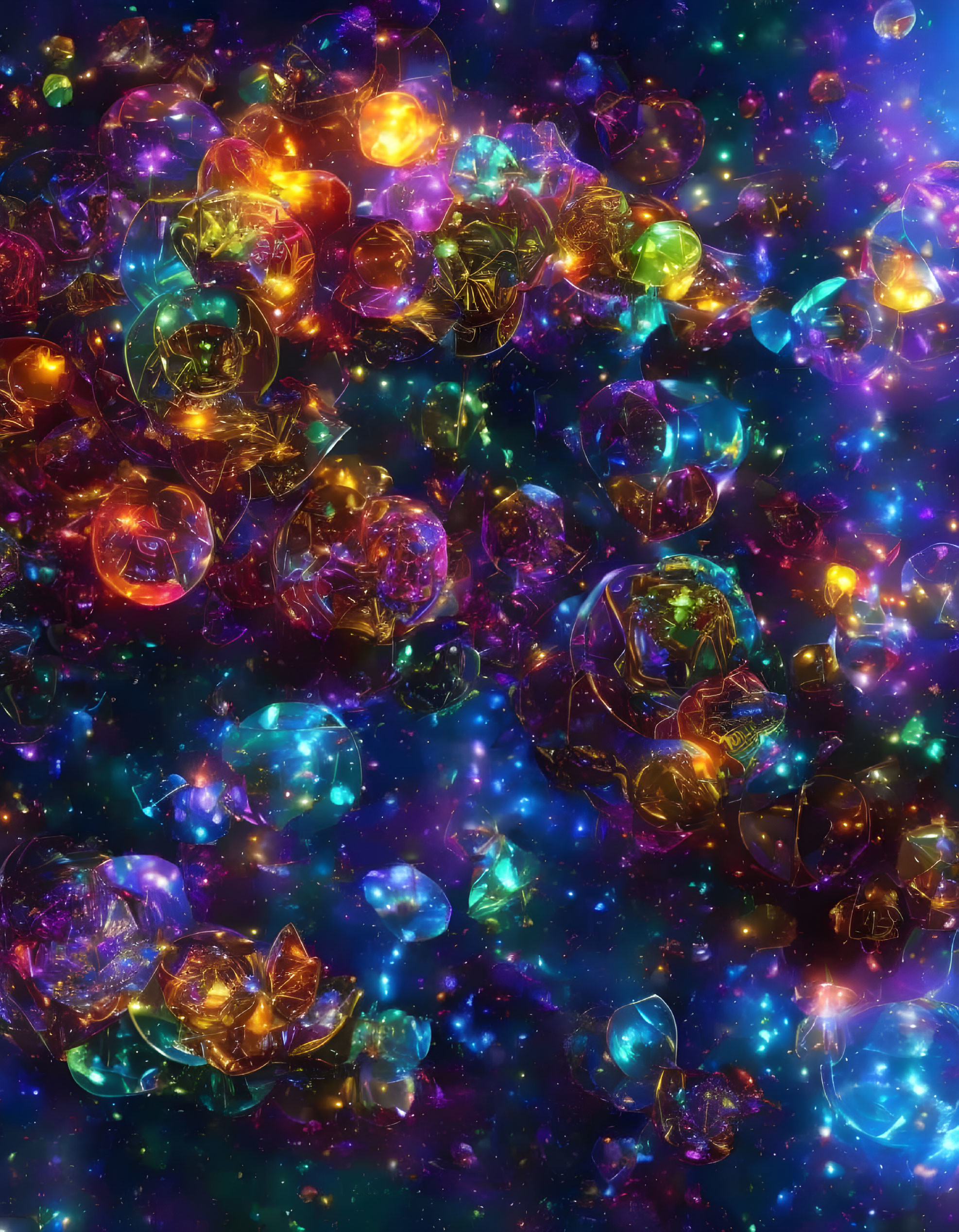 Colorful Bubble Art in Cosmic Setting