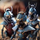 Highly detailed stylized ants with exaggerated features