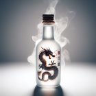 Dragon Design Bottle on Smoky Gradient Background